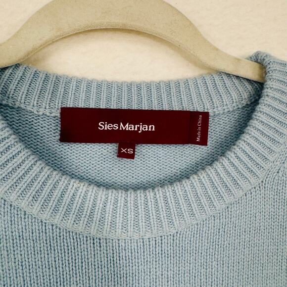 Sies Marjan Sweater Mens Size X Small Lt Blue Wool Casmere Boxy Cozy Fall - Picture 5 of 8